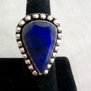 Natural 25ct sapphire cocktail ring Size 5.5 💙